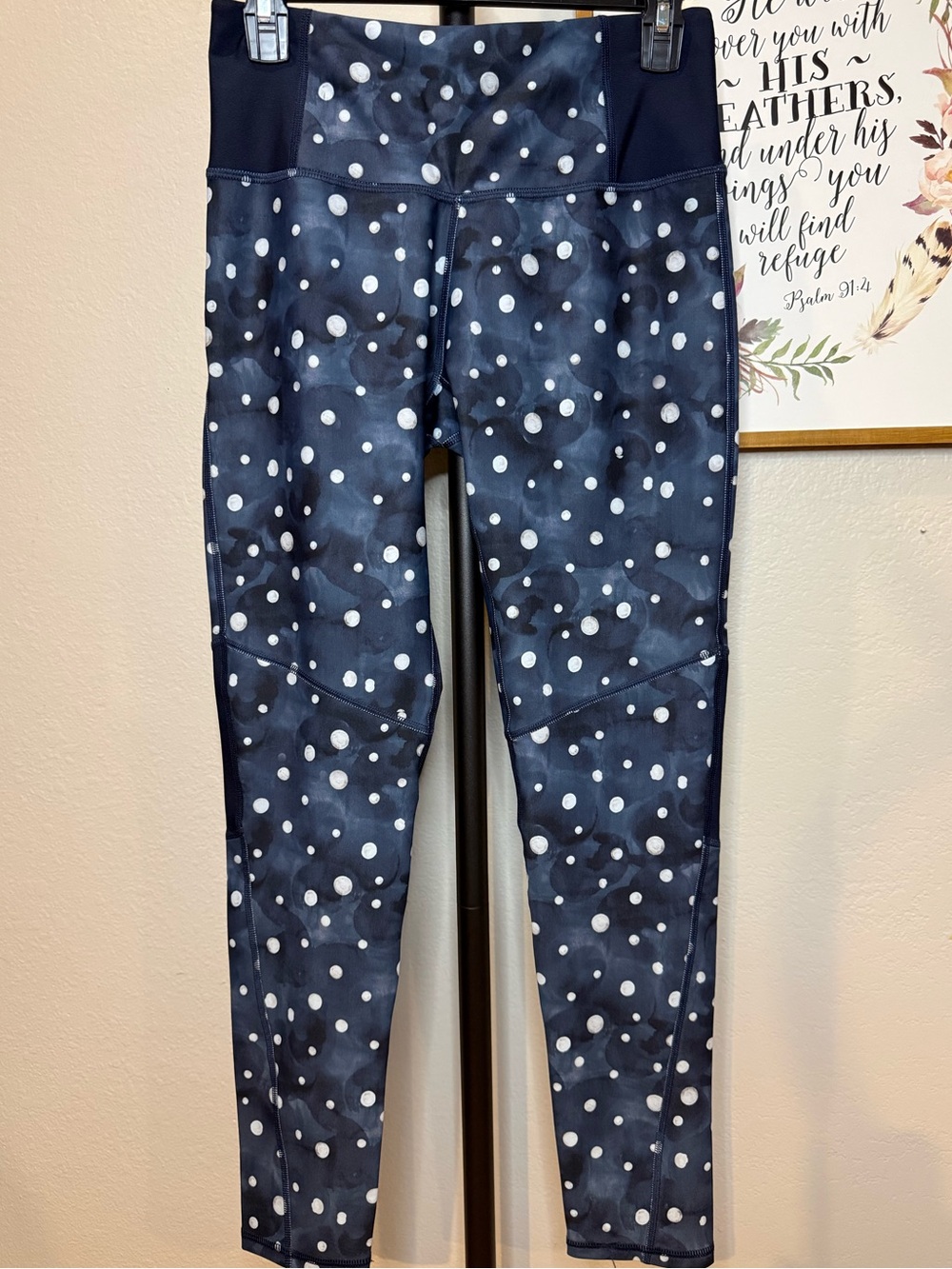 Electric & Rose Navy and White Polka Dot Active Leggings